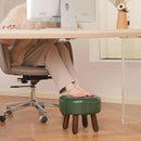 13in Small Foot Stool Ottoman, Round Faux Leather Foot Rest for Couch, Under Desk Pouf Footstool Footrest with Non-Skid Rubber Legs for Ling Room, Bedroom, 13''L x 13''W x 10.2''H, Green by CozyNest Decor