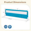 BABY JOY Bed Rails for Toddlers, 71'' Extra Long, Upgraded Swing Down Bed Guard w/Safety Strap, Folding Baby Bedrail for Kids Twin, Double, Full Size Queen & King Mattress (71-Inch, Blue) by TinyTreasures Baby Boutique