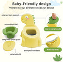 Potty Seat Baby Training Chair Boys Girls Toddler Dinosaur Comfortable children 1-5 years old Baby toilet Animal seat with lid back potty trainer (Yellow) by TinyTreasures Baby Boutique