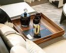 Extra Large Square Wood Tray, Generously 22" Acacia Serving Trays for Large Ottoman Coffee Table, Giant Square Shape Sofa Tray with Handles, Kitchen Organizer Storage Trays Huge Counter Serveware by CozyNest Decor