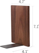 Muso Wood Handmade Walnut Book Ends, Non-Skid Bookends for Shelves, Large Sturdy Book Ends for Heavy Books, Decorative Book Shelf (1 Pair) by CozyNest Decor