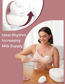 Momcozy Breast Pump Hands Free Mobile Style | M6, Wearable Breastfeeding Pump Ideal Rhythm for More Milk, DoubleFit Flange More Fit & Discreet with 3 Modes & 9 Levels, 24mm - 1 Pack Cozy Red by TinyTreasures Baby Boutique