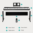 Aodsk 88 Key keyboard piano, Portable Digital Piano with Wooden stand Set for Beginners,128 Tone,128 Rhythm, 20 Demo Song, with Sustain Pedal, Carrying Case, Complimentary Online Piano Lessons by TinyTreasures Baby Boutique