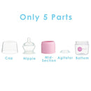 PopYum 5 oz Pink Anti-Colic Formula Making/Mixing/Dispenser Baby Bottles, 2-Pack with