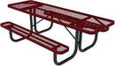 Coated Outdoor Furniture Heavy-Duty Portable ADA-Compliant Outdoor Picnic Table, Expanded Metal Patio Dining Furniture Made in America (8ft Rectangular, Both-Side Handicap, Burgundy) by GreenHaven Gardens