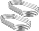 Land Guard 2Pcs Galvanized Raised Garden Bed Kit, 10×4×1ft Galvanized Planter Raised Garden Boxes Outdoor, Oval Large Metal Raised Garden Beds for Vegetables………… by GreenHaven Gardens