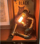 Steampunk Table Robot Lamps with 2 Bulbs,Retro Industrial Robot Desk Lamps Water Pipe Light for Office,Bedroom,Living Room in Bronze by GreenHaven Gardens