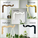 2-Piece Set of Wavy Wooden Wall Planters for Indoor Plants 6 Inch - Natural Plant Hook for Wall Plant, Wind Chimes, Flower Brackets, Patio Garden Decorations - Bracket Plant Hanger (Black) by GreenHaven Gardens