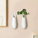 2 Pack White Ceramic Wall Vases,5.9 Inch Wall Hanging Plant Holder,Cubicle Modern Decor Plant Holder Vase for Indoor Plants, Hanging Propagation Flower Pots for Air Vases by GreenHaven Gardens