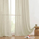 Joydeco Linen Curtains 96 inches Long 2 Panels Set,Light Filtering Curtains for Living Room Bedroom, Window Long Drapes with Rod Pockets Back Tab (W52 x L96 Inch, Natural) by CozyNest Decor