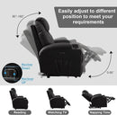 Power Recliner Chair with Heat and Massage, PU Leather Home Theater Seating with LED Lights/Cup Holders/Side Pocket/USB Port, Reclining Sofa Chair for Living Room (2, Black) by CozyNest Decor