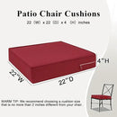 Outdoor Chair Cushions Set of 2 for Patio Furniture 22x22x4 Inch Waterproof Patio Chair Cushion 3 Year Color Fastness Square Elastic Foam Garden Couch Pads with Ties and Handle,Red by GreenHaven Gardens