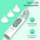 Electric Nasal Aspirator for Baby, Nose Aspirator for Toddlers, Waterproof Baby Nose Sucker, Nose Cleaner with 3 Silicone Tips, Adjustable Suction Level, Music and Light Soothing Function,Green by TinyTreasures Baby Boutique