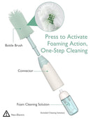 Momcozy Bottle Brush Kit, Innovative Push-Press Design for Better Cleaning - Baby Bottle Cleaner Brush for Baby Bottle, Breast Pumps, Nipples, and More - Can Generate Foam for Better Cleaning, Green by TinyTreasures Baby Boutique