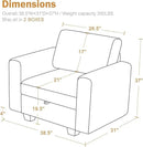 38.5 Oversized Accent Chair with Storage Ivory Corduroy, Single Modern Accent Sofa Chair with Arms for Apartment Living Room (21" Deep Seat) by CozyNest Decor