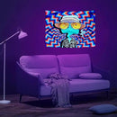 ADDWel Blacklight Frog Tapestry, Hippie Alien Tapestry Glow In The Dark, UV Reactive Black Light Upright Posters Wall Hanging for Bedroom Dorm Living Room Backdrop Decor by CozyNest Decor