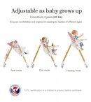 Mallify Convertible High Chairs for Babies and Toddlers, Height Adjustable Baby High Chair, High Chair with Removable Tray, Adjustable Backrest, Portable Baby Dinning Chair with Lockable Wheels by TinyTreasures Baby Boutique