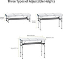 Folding Camping Table with Storage Net, 3ft Camping Table Aluminum Folding Table with 3 Adjustable Height Max 27.1 Inch, Portable, for Outdoor Backyard BBQ, Silver by GreenHaven Gardens
