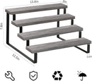YINMIT Wooden Display Riser Stand, Tiered Perfume and Cologne Organizer Stand, 4 Tier Spice Rack Organizer, Rustic Display Shelf for Candles (4 Tier,2Pack,Grey) by CozyNest Decor