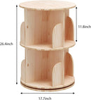 Rotating Bookshelf, 360 Display 2 Tier Floor Standing Bookcase Storage Rack for Kids&Adult, Wood Narrow Book Shelf Organizer for Bedroom, Living Room, Study Room by TinyTreasures Baby Boutique