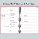Daily Planner Undated - B5 To Do List Notebook Hourly Schedules, Spiral Appointment Planner for Women and Men, PVC Hardcover, Inner Pocket, Elastic Closure, 7" x 10", Pink by TinyTreasures Baby Boutique