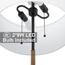 2-Light Floor Lamp, Mid Century Floor Lamp with White Fabric Shade, Standing Lamp Tall Lamp for Living Room Bedroom, 3 Color Temperatures 9W Bulb Include by CozyNest Decor