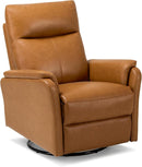 COLAMY Leather Swivel Recliner Chair with Footrest, High Back with Double-Layer Cushion, Glider Recliner for Nursery & Living Room, Bedroom, Camel by TinyTreasures Baby Boutique