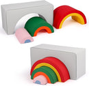 Asweets 4 in 1 Rainbow Foam Climbing Blocks for Toddlers, Indoor Soft Climb and Crawl Play Climbing Toys for Creativity & Imagination, Recognize Color by TinyTreasures Baby Boutique