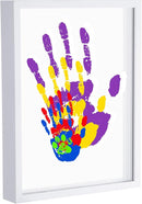 Suzile DIY Handprint Kit for New Parents - Mother's Day Father's Day Gifts,Baby Handprint Frame with 5 Acrylic Boards & 6 Colors Paint,Family Keepsake Craft for First-time Moms Dads(White) by TinyTreasures Baby Boutique