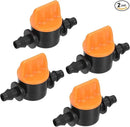 MECCANIXITY Micro Ball Valve 1/4" Barb Connector Shut Off Switch Plastic for Irrigation Drip Tube 2 Pack by GreenHaven Gardens