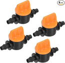 MECCANIXITY Micro Ball Valve 1/4" Barb Connector Shut Off Switch Plastic for Irrigation Drip Tube 4 Pack by GreenHaven Gardens