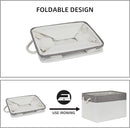 Bidtakay White Baskets with Cotton Rope Handles Decorative Storage Bins [3-pack] Fabric Bins for Organization Linen Closet Shelf Storage Baskets for Clothes Toys Towels 15 X 11 X 9.5 Inches by TinyTreasures Baby Boutique
