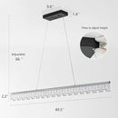 Modern Pendant Lights Kitchen Island, 50" Minimalist Dimmable LED Linear Light Fixture Silvery Gray Aluminum Bar Lights Hanging for Dining Room, Kitchen, Restaurant, Living Room by CozyNest Decor