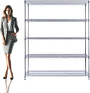 60"x18"x72" Chrome 5-Tier PREMIUM Wire Shelving NSF 4000 LBS MAX CAPACITY Heavy Duty Steel Storage Rack for Warehouses, Garages, Hospitals, Commercial Spaces, & Schools w/PREMIUM WHEELS by CozyNest Decor