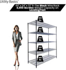 60"x24"x72" Black 5-Tier Premium Metal Wire Shelving NSF 4000 LBS MAX Capacity Heavy Duty Steel Storage Rack for Warehouse, Garage, Hospital, Commercial Space & School w/Premium Wheels by CozyNest Decor