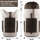 Laundry Bag Backpack, 125L Extra Large Travel Laundry Bags with Shoulder Straps, Adjustable & Extendable Design, Laundry Hamper Bag with 3 Pockets for Laundromat, College, Travel, Camping by TinyTreasures Baby Boutique