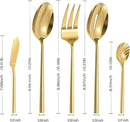 Silverware 45-Piece Gold Flatware Set with Serving Utensils Stainless Steel Thick Heavy Mirror Polished Cutlery Set for Wedding Hotel Restaurant, Service for 8 by CozyNest Decor