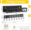 Magnetic Spice Rack Organizer for Fridge Seasoning Organizer for Kitchen storage with Screw or Adhesive Hanging,Magnetic Shelf with Hook for Refrigerator and Oven (Black, 5pack&12pcs) by CozyNest Decor
