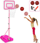 Tsomtto Toddler Basketball Hoop for Girls Pink Goals Adjustable Height 2.9ft-6.2ft Portable Kids Indoor Outdoor Play Outside Backyard Toys 3 4 5 6 Year Old Girl Birthday Gift by TinyTreasures Baby Boutique