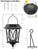 Solar Lanterns Outdoor Waterproof, Hanging Solar Lights with Glass Shade - 2 Pack LED Metal Wall Mount Outdoor Light for Yard/Garden/Patio - Black by GreenHaven Gardens