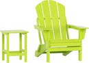 WO Home Furniture Adirondack Chair Table Set of 2 PCS Outdoor Folding Chair w Side Table Weather/UV Resistant for Lawn, Garden, Bon Fire, Balcony (Lime) by GreenHaven Gardens