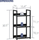 NUMENN Narrow Bookshelf, 3 Tier Bookshelves, Home Office Bookcase Shelf Storage Organizer, Free Standing Storage Shelving Unit for Bedroom, Living Room and Home Office, Black by CozyNest Decor