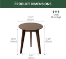 100% Solid Oak Round Side Table Set of 2, Small Bedside Table for Small Spaces, Living Room End Table with Stable Frame, Modern Nightstand for Bedroom Couch(Walnut, 17.71" D x 19.68" H) by CozyNest Decor