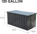 Domi 120 Gallon Deck Box, Patio Storage Box with Resin Lid, Steel Tool Waterproof Outdoor Storage Container for Outside Cushions, Lockable Outdoor Storage Bin for Garden and Pools Tools (Gray) by GreenHaven Gardens