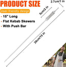 BBQ Skewers, Premium 304 Stainless Steel BBQ Skewers,15 Inch Heavy Duty Metal Kabob Sticks for Grilling, Reusable & Dishwasher Safe (Single fork8) by GreenHaven Gardens