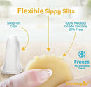 Teetherpop Fillable Silicone Teether for Babies – Cooling Teething Relief - Breastmilk Popsicle Molds for Teething with Spill-Proof Sippy Slits – Pureed Baby Fruit Feeder (FuchsiaPink) by TinyTreasures Baby Boutique