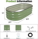 G GOOD GAIN Galvanized Metal Raised Garden Bed Kit - 4x2x1FT Outdoor Planter Box with Safety Edging and Gloves for Vegetables, Fruits, Flowers(White, 2PC) by GreenHaven Gardens