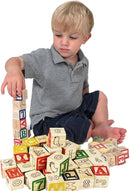 Wooden ABC Blocks with Pull Wagon, 30 Pieces, Educational Alphabet Learning Toy for Toddlers by TinyTreasures Baby Boutique
