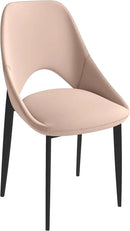 LeisureMod Amalfi Upholstered Fabric Dining Chair – Modern Side Chair with Iron Legs, Mid-Century Accent Chair for Dining Room or Kitchen by CozyNest Decor