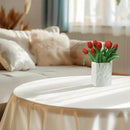 15pcs Artificial Tulips Flowers, Fake Tulips Real Touch, Faux Latex Bouquets, for Party Wedding Home Room Decoration (Red) by CozyNest Decor